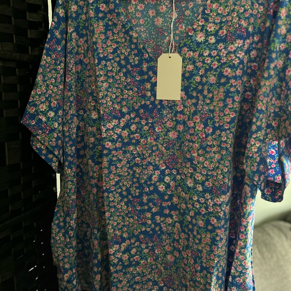 Emily Wonder Floral Blue and Pink Blouse